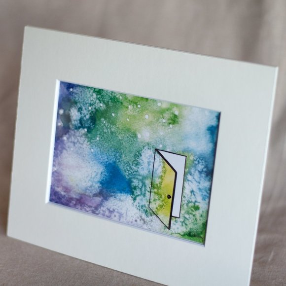 "Discovery" 5x7 Watercolour Print With Mat - Picture 2 of 3